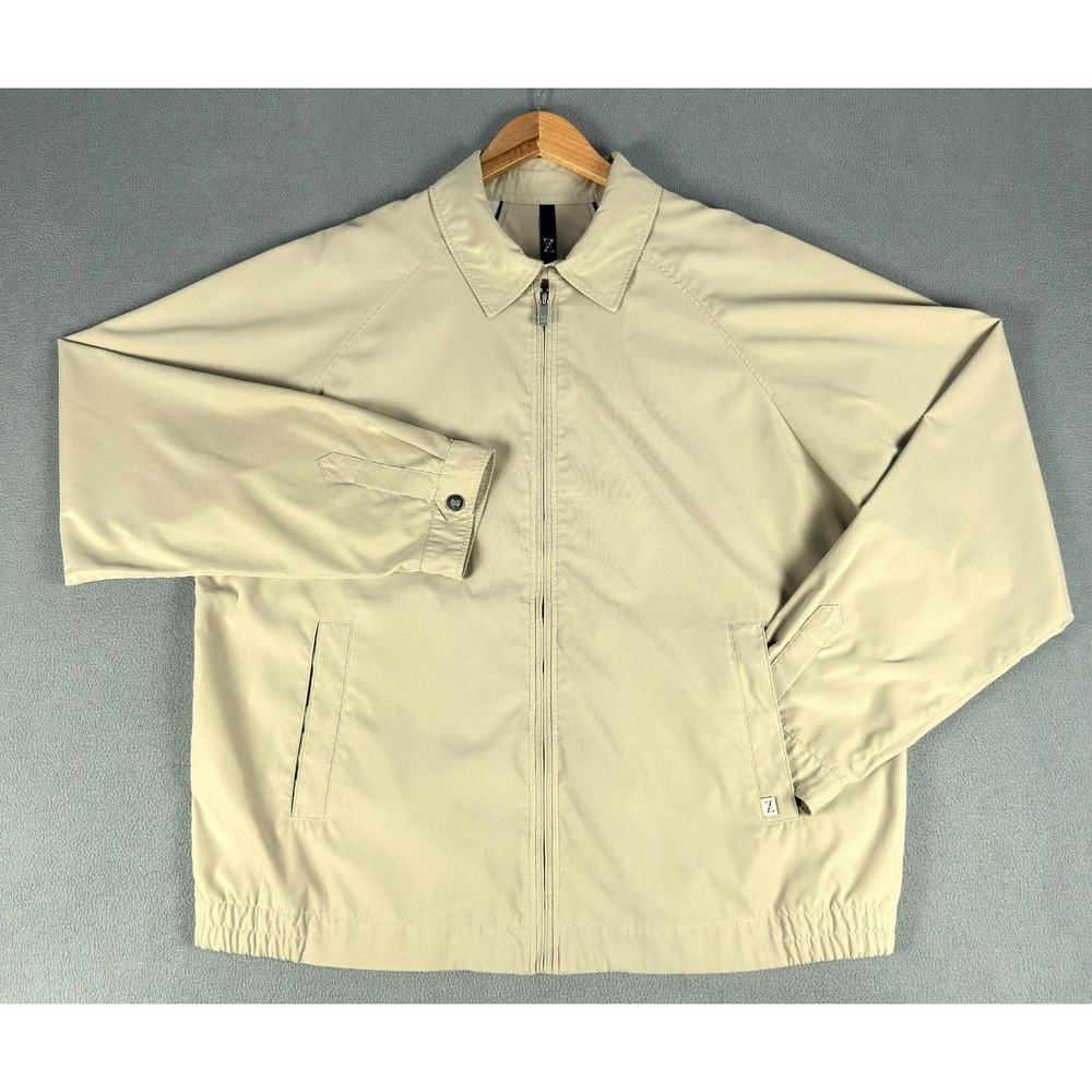 Zegna Sport Jacket Mens 2XL Beige Bi Swing Zip Quiet Luxury Minimalist Luxe